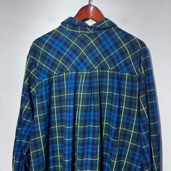 Joe Fresh Green Plaid Button Down Tunic Top Size 3x 100% Cotton - Picture 6 of 8